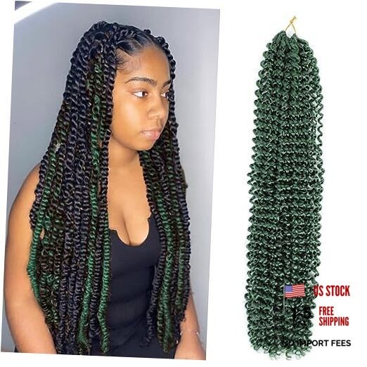 Dark Green Passion Twist Hair 24 Inch 1 Pack Water 24 Inch (Pack of 1) #DGreen