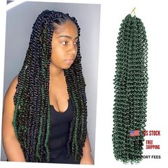 Dark Green Passion Twist Hair 24 Inch 1 Pack Water 24 Inch (Pack of 1) #DGreen