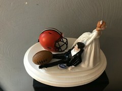 Cleveland Browns Cake Topper Bride Groom Wedding day NFL Funny Football Theme