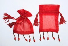Jewelry Bags Organza Bags Red Gift Pouch Candy Wedding Favor Mix 5×7 3×4 48pcs