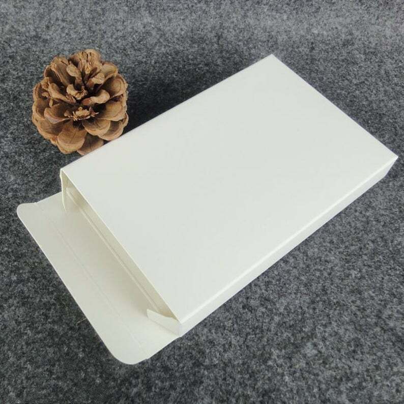 200x White Paper Thin Packaging Box Necklace Jewellery Photography Card Gift Box