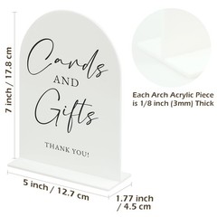 2 PCS White Acrylic Wedding Signs 5×7 Inch Arch Table Sign Base Reception