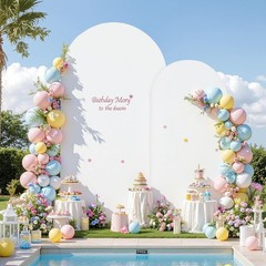 Spandex Archway Backdrop Cover with Zipper for Events Wedding Photoshoot 4–7.2FT