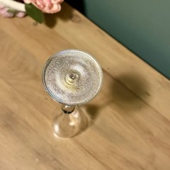 Rhinestone Stem Champagne Flute Glam Wedding Glass Silver & Sparkles