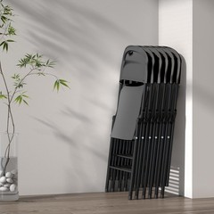 350 Weight Limit Heavy Duty Plastic Folding Chair with Reinfoced Steel Frame