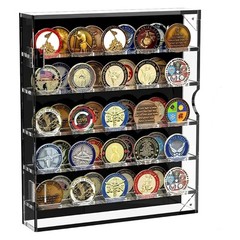 Portable Clear Acrylic Coin Display Box Elegant Storage Rack for Living Room