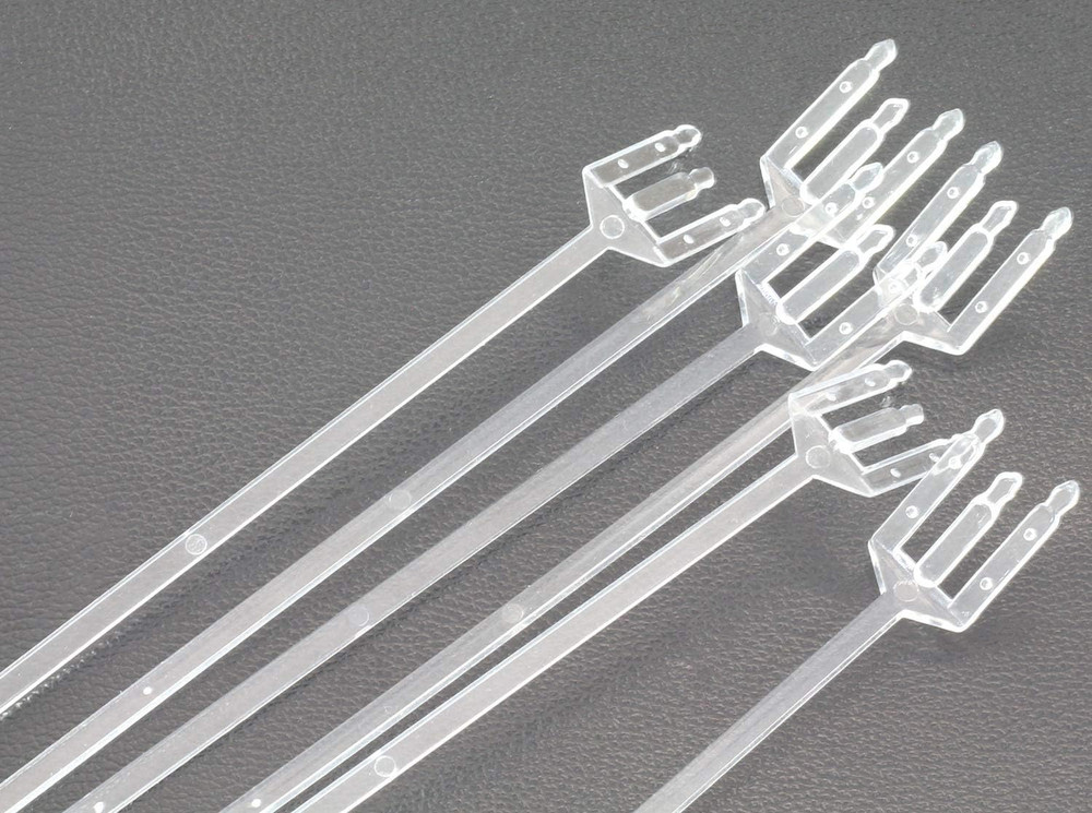 100Pcs Plastic Floral Picks Transparent Fork Shape Head Card Holders of Gift Car