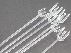 100Pcs Plastic Floral Picks Transparent Fork Shape Head Card Holders of Gift Car
