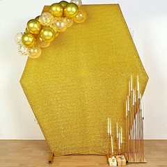 GOLD 8 ft Metallic Spandex Hexagon STAND COVER Wedding Party Decorations