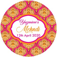 Glossy Personalised Glossy Wedding MEHNDI DHOLKI HENNA MAYUN Stickers Labels