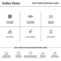 Solino Home Linen Table Runner 120 Inches Long – Athena, 100% Pure Linen Blue…
