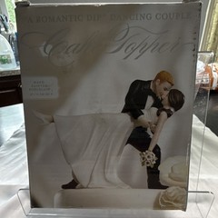 Weddingstar Romantic Dip Hand Painted Porcelain Wedding Cake Topper 4in