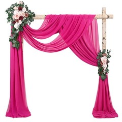 Wedding Arch Draping Fabric,4 Panels 28″ x20ft Fuchsia Wedding Arch Drapes fo…