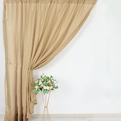 8 ft x 8 ft Natural Faux Burlap Backdrop Drape Curtain Panel Decorations Party