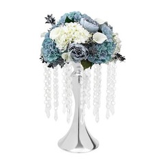 Modern Flower Stands Silver Wedding Decor Crystal Flower Stand Round 10 PCS