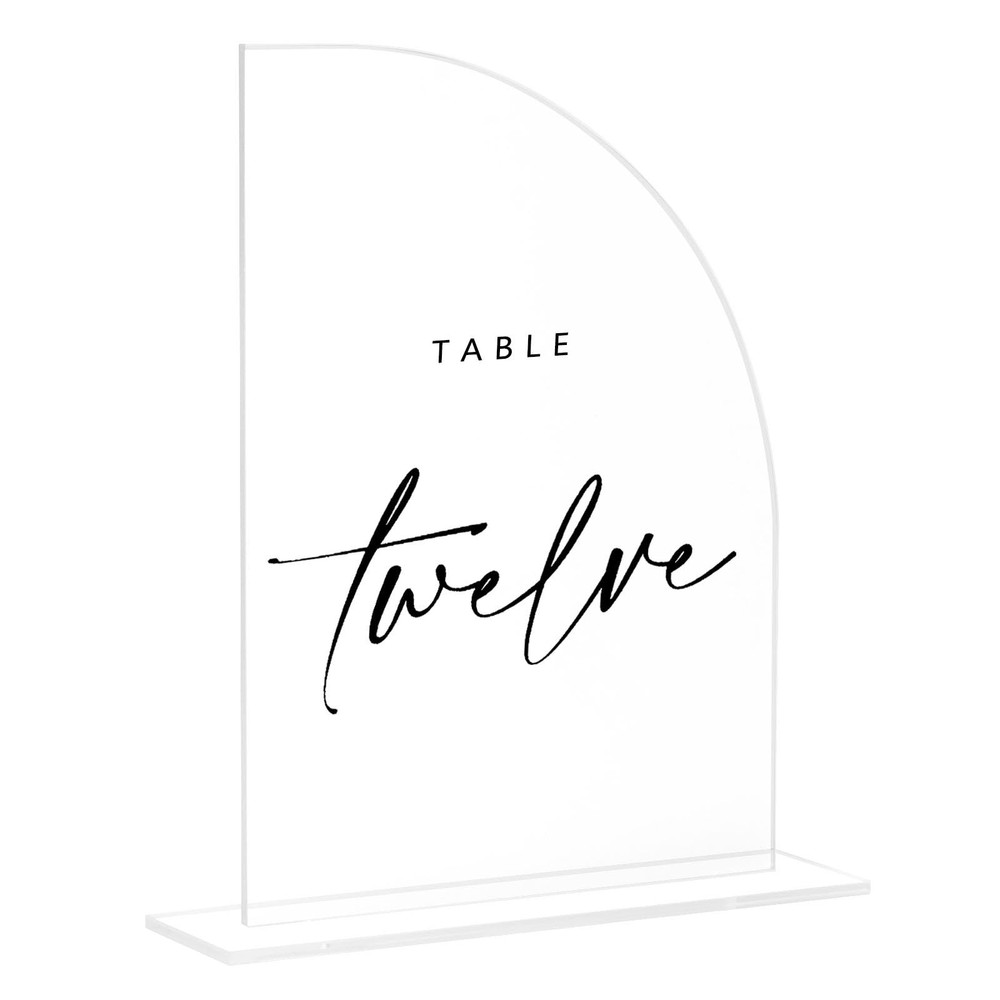 10 PCS Clear Acrylic Half Arch Sign Stand 5×7 Inch Blank Table Number Wedding