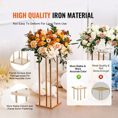 VEVOR 4PCS Column Wedding Flower Stand Cylindrical Display Rack 31.5inch Metal