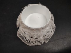4″ Ivory Lace Topper for Wedding Cake, Fresh Flowers or Designs, Syndicate Sales