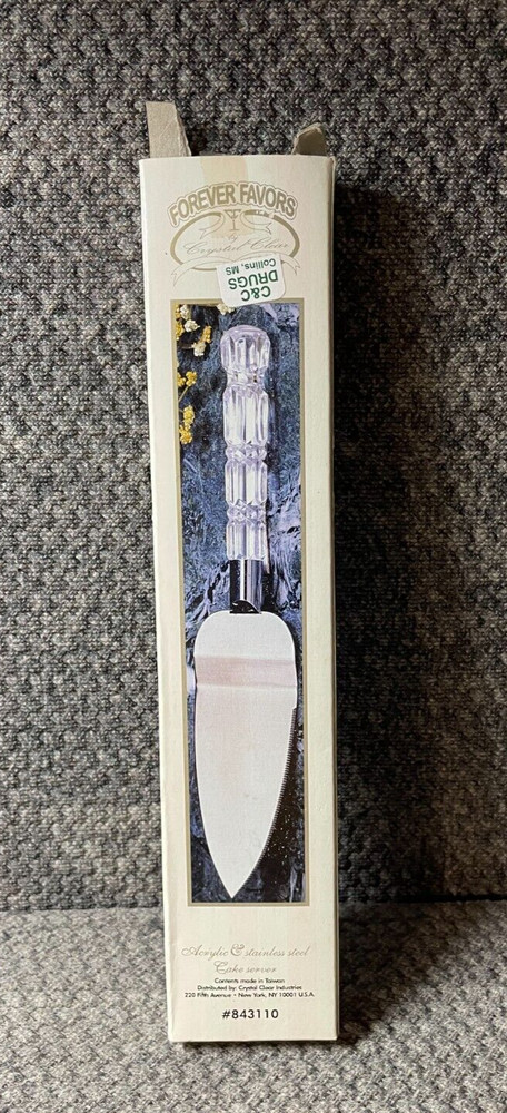 Acrylic & Stainless Steel Cake Server By Forever Favors #843110 NEW OPEN BOX