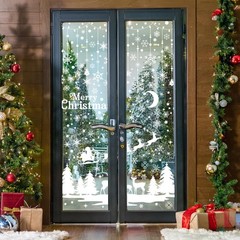 209 Pcs Christmas Window Clings – 9 Sheets White Snowflake Christmas Trees Wi…