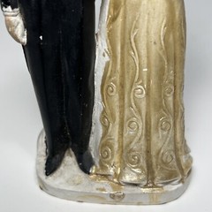 Vintage 1949 Wedding Cake Topper By Novelty Co Marblelike 5 3/8 X 2.5 Inches