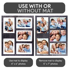 GLM 4×6 or 5×7 Collage Picture Frames for Wall, Holds 5 Photos with Glass & M…