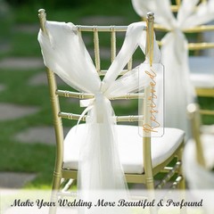 6 Pieces Reserved Signs for Wedding Chairs, Catcan Seating Clear