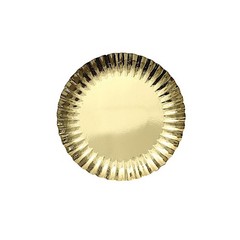 GOLD 50 Round 5″ Metallic Paper DESSERT PLATES Scalloped Rim Party Decorations