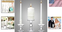 Classic Unity Candles & Glass Holders Set – Perfect for Weddings & Celebrations