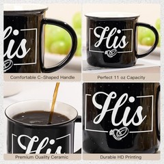 His and Hers Mugs Set Of 2 Coffee Mug 10 Ounce, Wedding Gifts, His & Hers Set