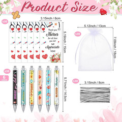30 Set Nurse Gifts Bulk Nurse Ballpoint Pens and Thank You Cards with Bags Twist