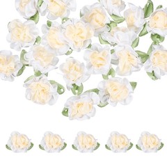 20Set Ribbon Flowers 1.2″ Fabric Flowers Satin Ribbon White/Cream