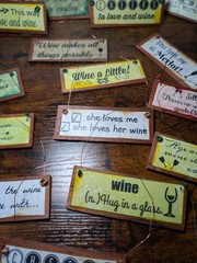 Lot of 46 Handmade Rustic Wine Wedding Favor Signs Guest Gifts Engagement Decor
