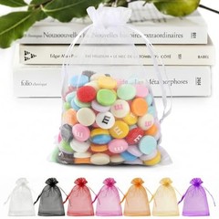 50 Pack Organza Bags 5 x 7 in Small Mesh Gift Bags 1 count (Pack of 50) White
