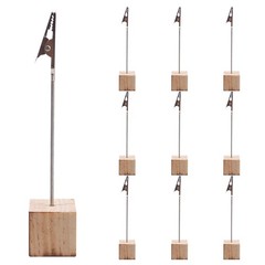 10 Pcs Metal Wood Table Number Holders Photo Clips Memo Note Card Stands