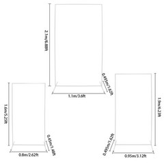 3pcs Rectangular Metal Backdrop Stand Weddings Balloon Frame Stand Decor White