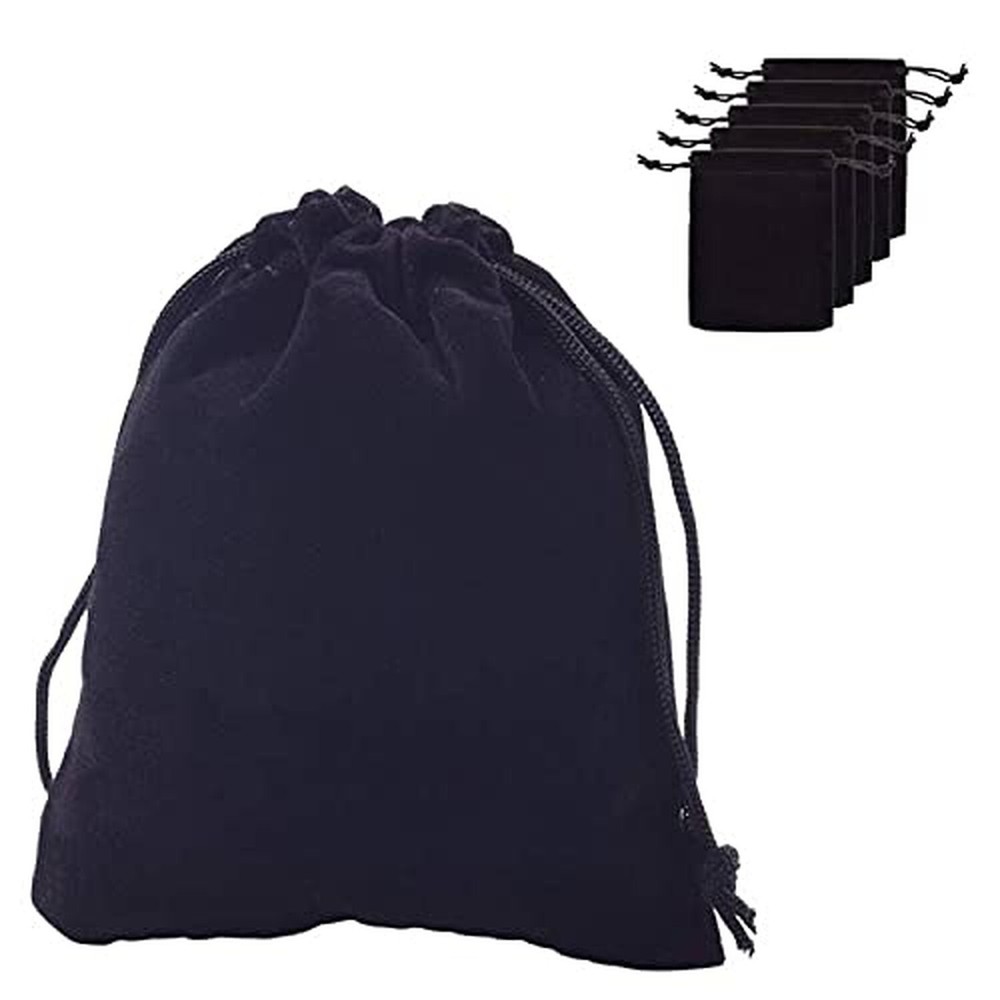 KUPOO 50 Pack 4×6 Inch Black Drawstrings Velvet Bags for Jewelry,Velvet Draws…