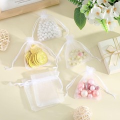 1000 White Organza Gift Bags 4×6 Inches – Drawstring Pouches