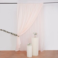 BLUSH 10 ft x 10 ft Polyester Sheer Chiffon Dual Layer CURTAIN Rod Pockets Party