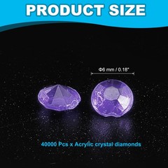 4000 Pcs Acrylic Wedding Table Diamonds 6 mm Crystals Gems Blue/Purple