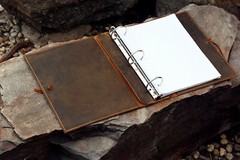 leather 2 inch 3 ring presentation binder portfolio organizer document folder