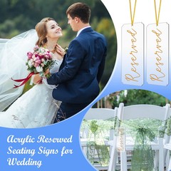 6 Pieces Reserved Signs for Wedding Chairs, Catcan Seating Clear