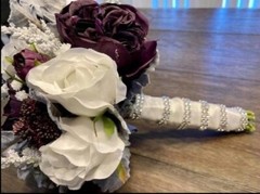 Artificial Purple and White Wedding Flowers