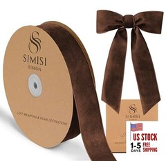 Velvet Ribbon 1.5» 25 Yards for Christmas Tree, Gift 1.5 x 900 in Brown