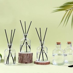 Magic Season Decorative Glass Bottles with 5 fl oz. Round / 2 Pcs