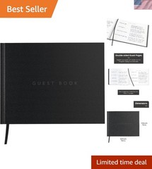 Stylish Guest Book in Black – Perfect for Weddings, Funerals & Vacation Homes