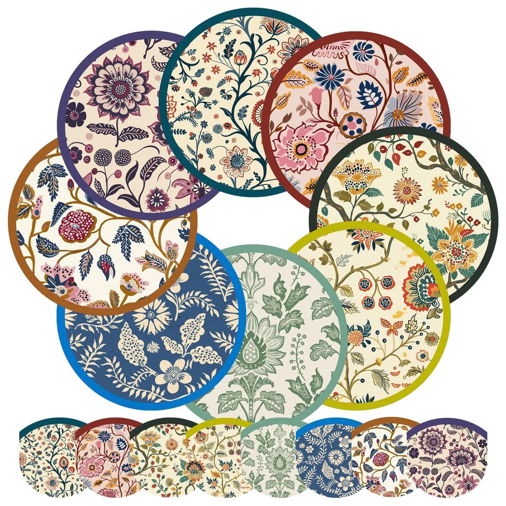 SUJJY 16 Pack Mughal Blooms Foldable Hand Fans with 8 7.8 inches, Multicolor