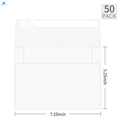 5×7 Envelopes For Invitation,A7 Envelope white,50 pack card A7, White