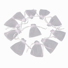 50 Pcs White Organza Drawstring Gift Bags Jewellery Pouches 9×12 cm