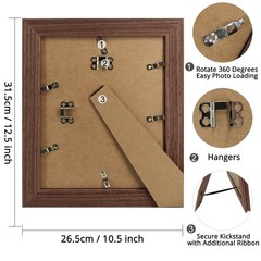 GraduationMall 8×10 Wooden Picture Frames,Display Photos 5×7 with Mat or 8×10…